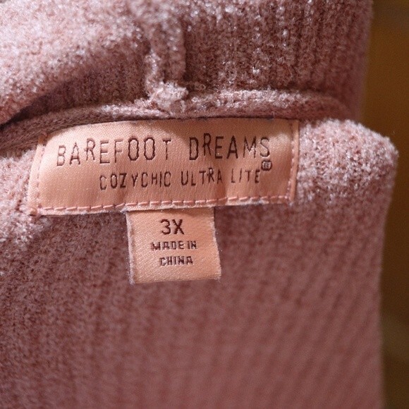 Barefoot Dreams Coral Pink Open Front Cardigan Ribbed Chenille Sweater 3X - Picture 9 of 9